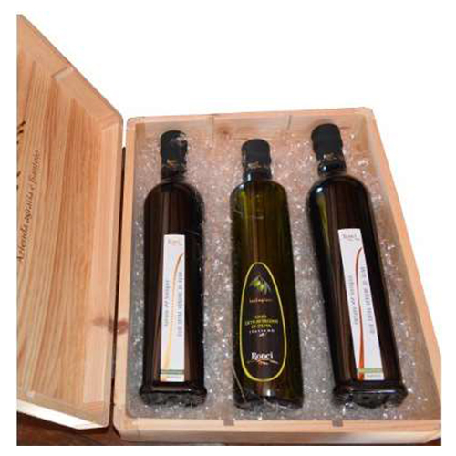 Scatola in legno 3 Bottiglie 500ML di EVO – R004 - Olio Ronci